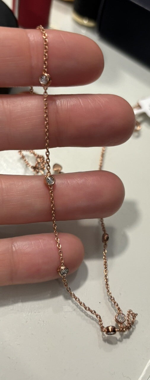 Necklace Jewelry DIAMOND Birthday GIFT valentine gold silver holiday girl $250 `