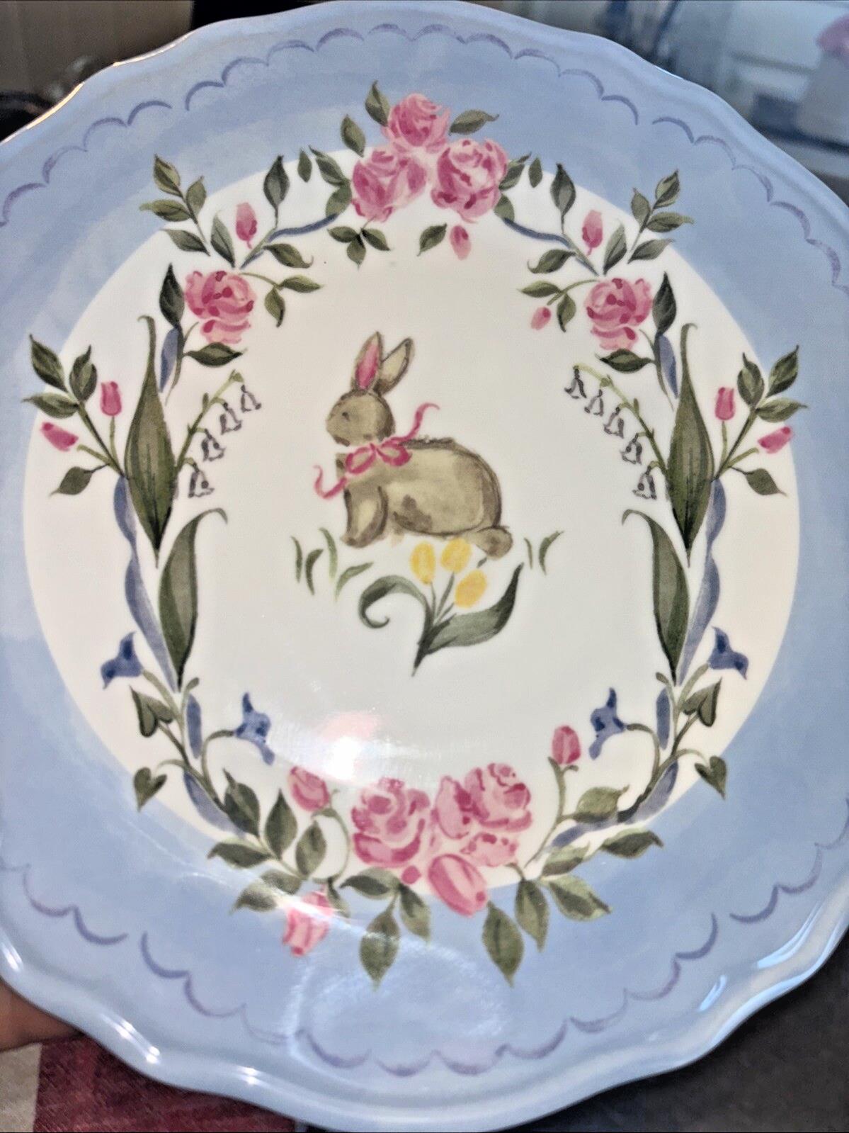 Pottery Barn Holiday Floral Plate Peter rabbit Easter Bunny Loveshack kid Party