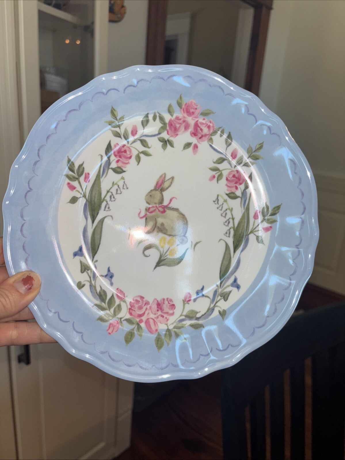 Pottery Barn Holiday Floral Plate Peter rabbit Easter Bunny Loveshack kid Party