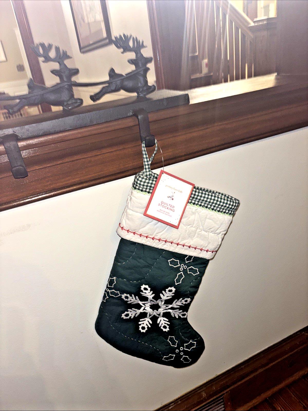 Pottery Barn Holiday Christmas stocking Snowflake gift party quilted tree Disney