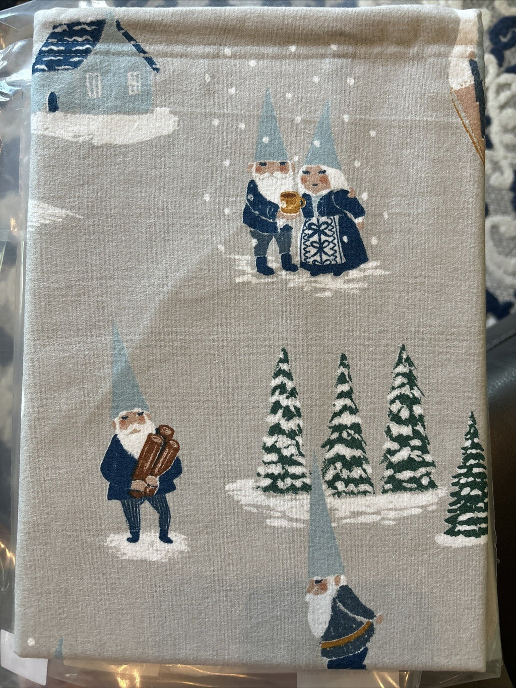 Garnet Hill KING Pillow Sham holiday Disney Winter village ski lodge gift $89 n