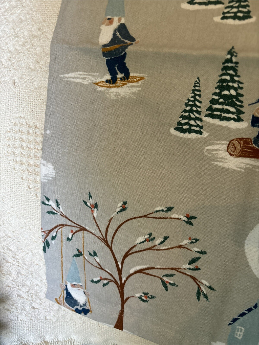 Garnet Hill KING Pillow Sham holiday Disney Winter village ski lodge gift $89 n