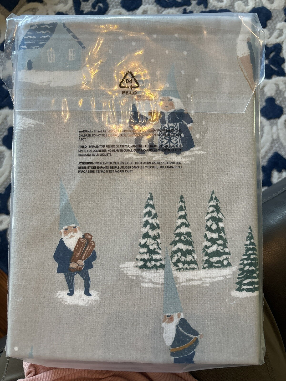 Garnet Hill KING Pillow Sham holiday Disney Winter village ski lodge gift $89 n