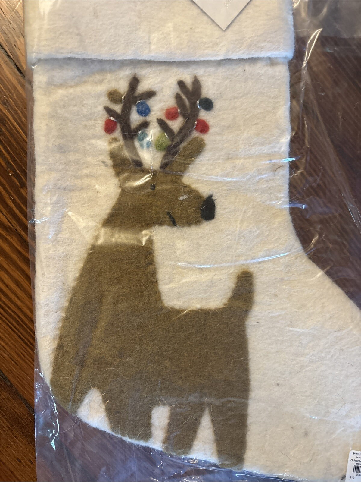 pottery barn Holiday Christmas stocking Reindeer Deer gift party West elm kid