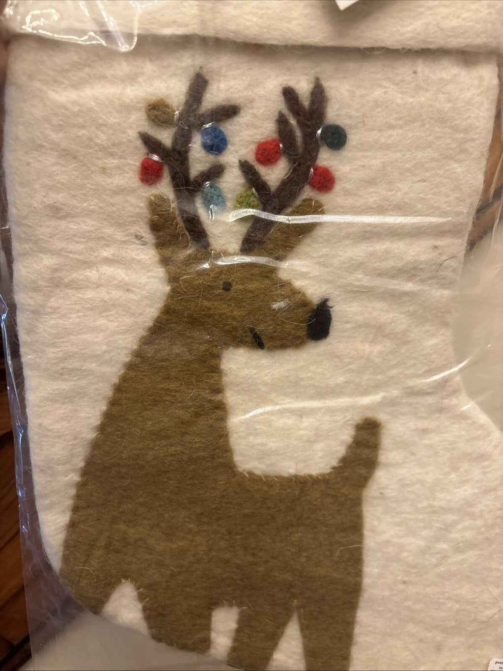 pottery barn Holiday Christmas stocking Reindeer Deer gift party West elm kid