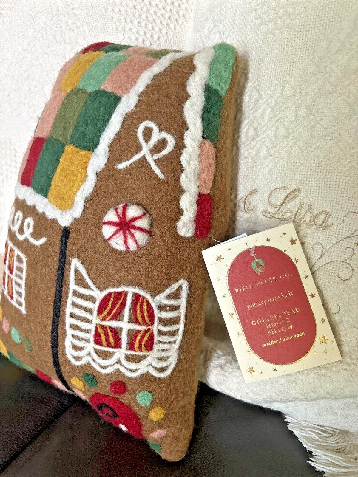 Pottery Barn Gingerbread Disney Christmas Holiday pillow gift set party SET 2 ??