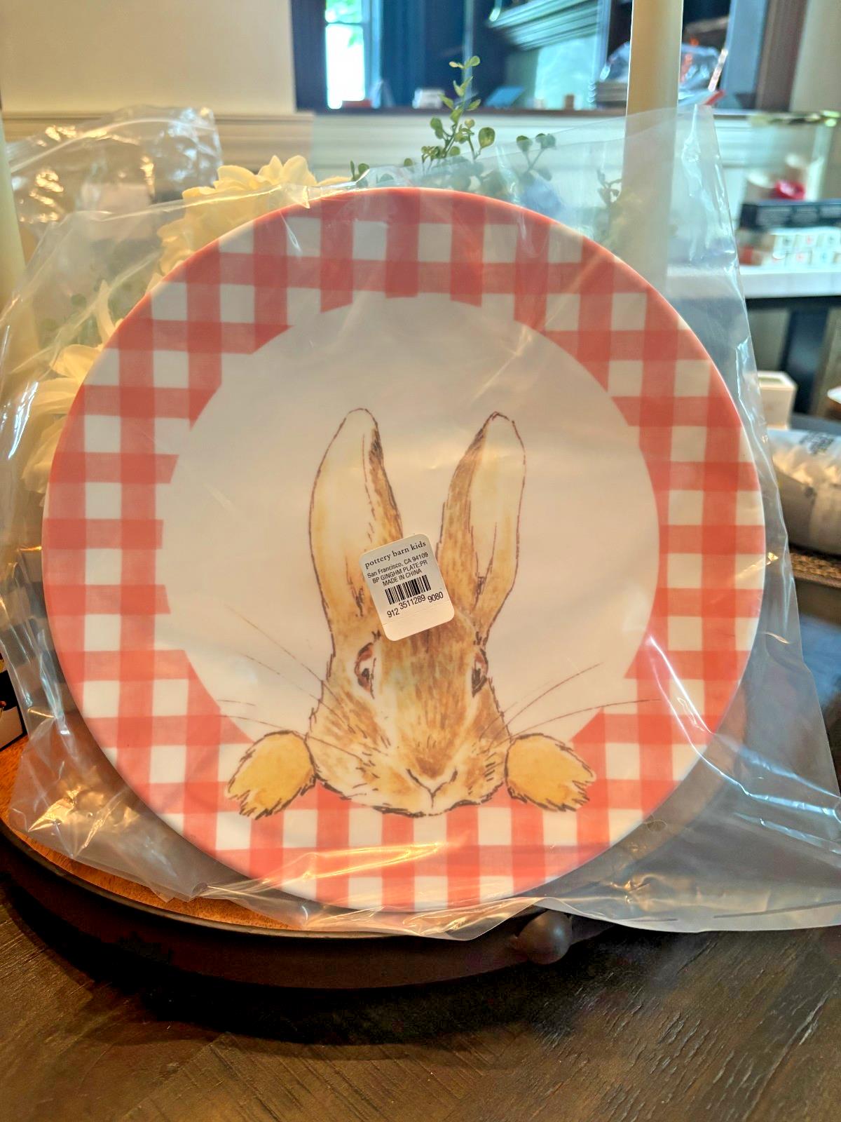 Disney Pottery Barn PLATE holiday Peter rabbit Easter bunny gift garden party ![
