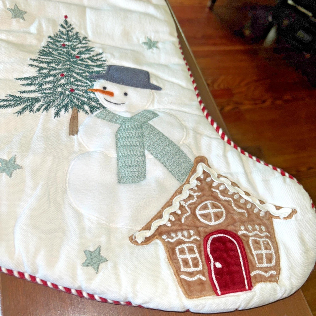 Pottery Barn Holiday Christmas stocking Gingerbread Snowman Candy Cane gift kid