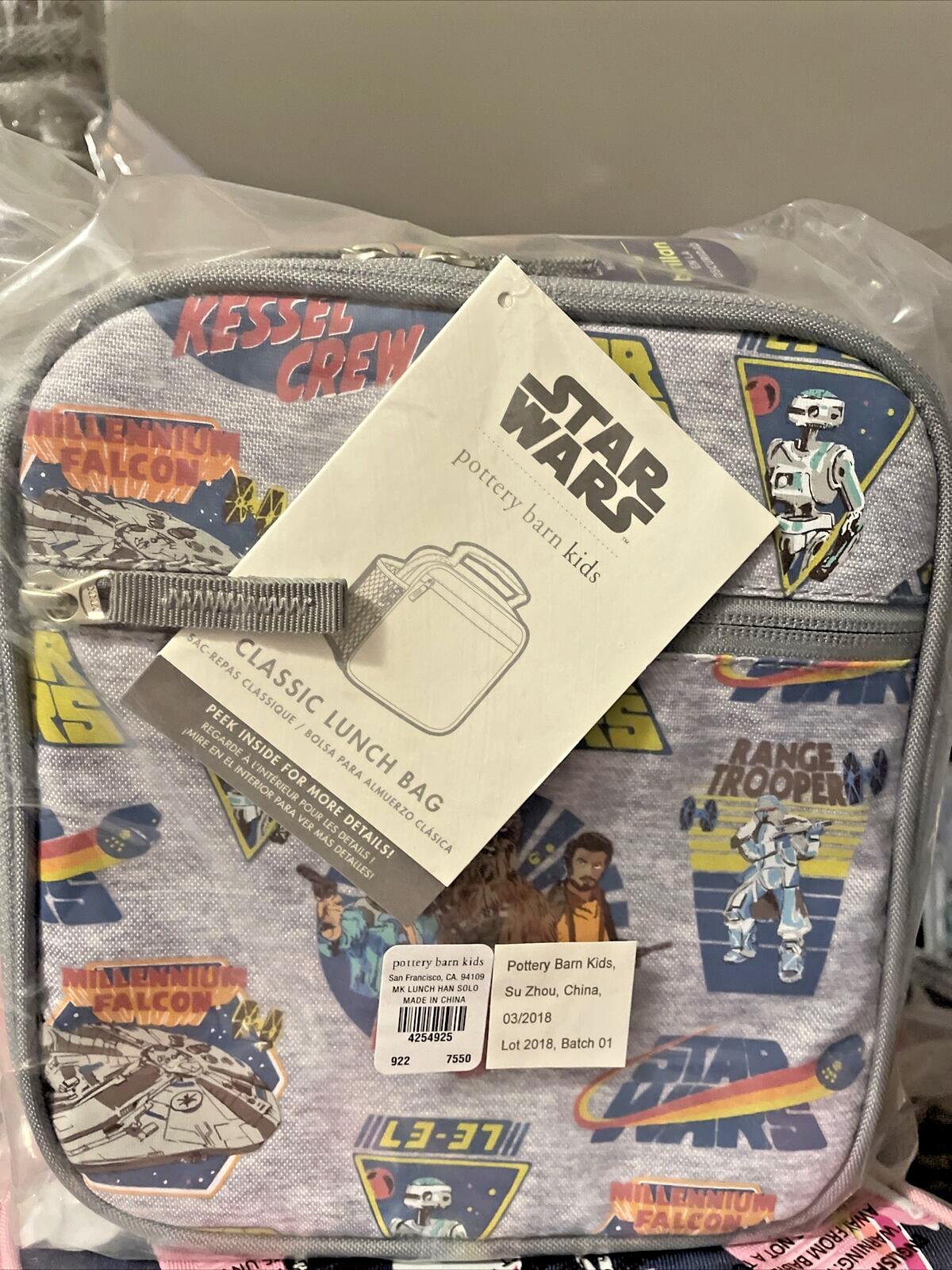 Pottery Barn School LUNCH BOX BAG Star Wars SOLO Disney space boy travel n