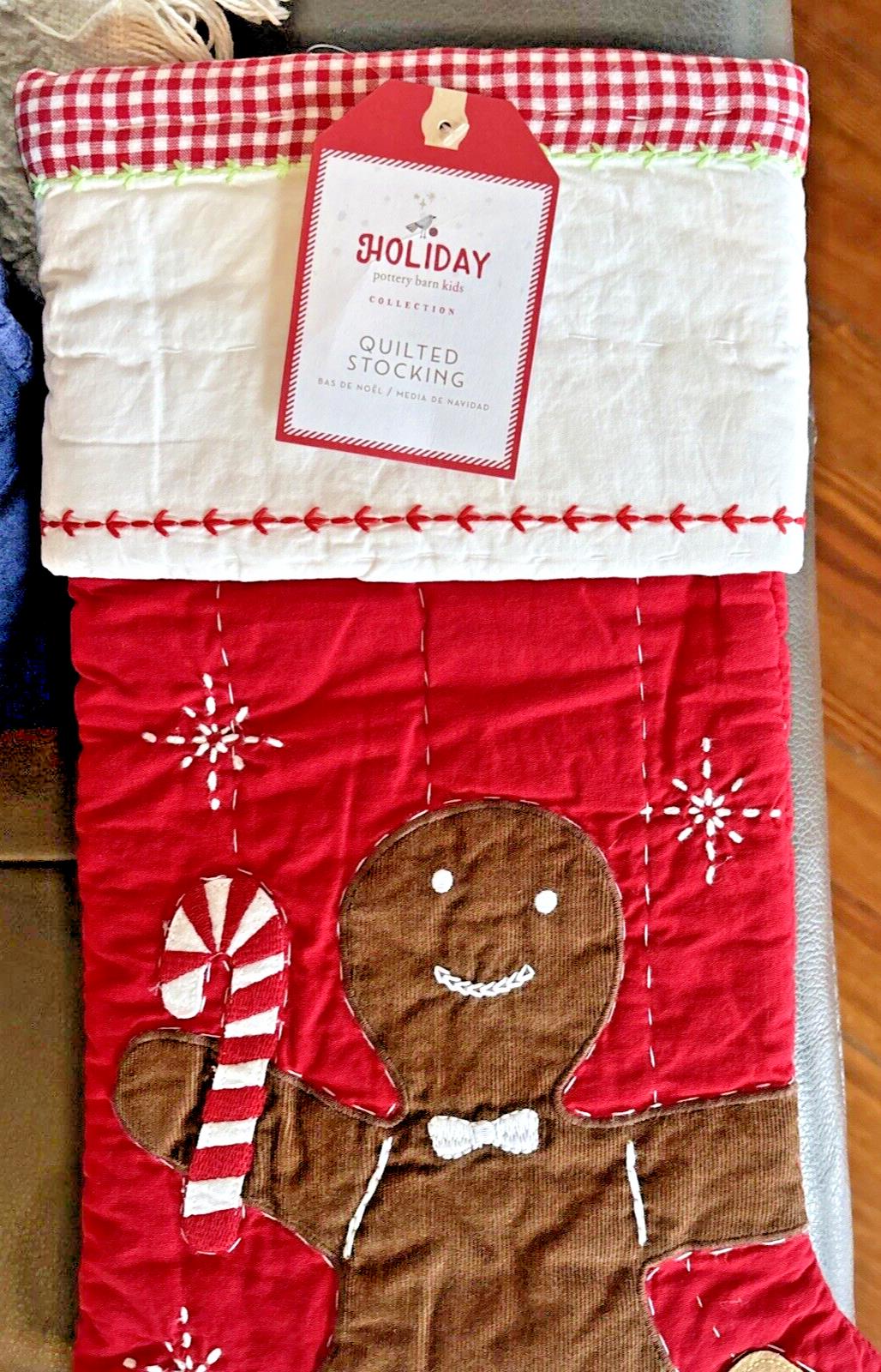 Pottery Barn Holiday Christmas stocking Gingerbread Candy Cane gift Plaid kid