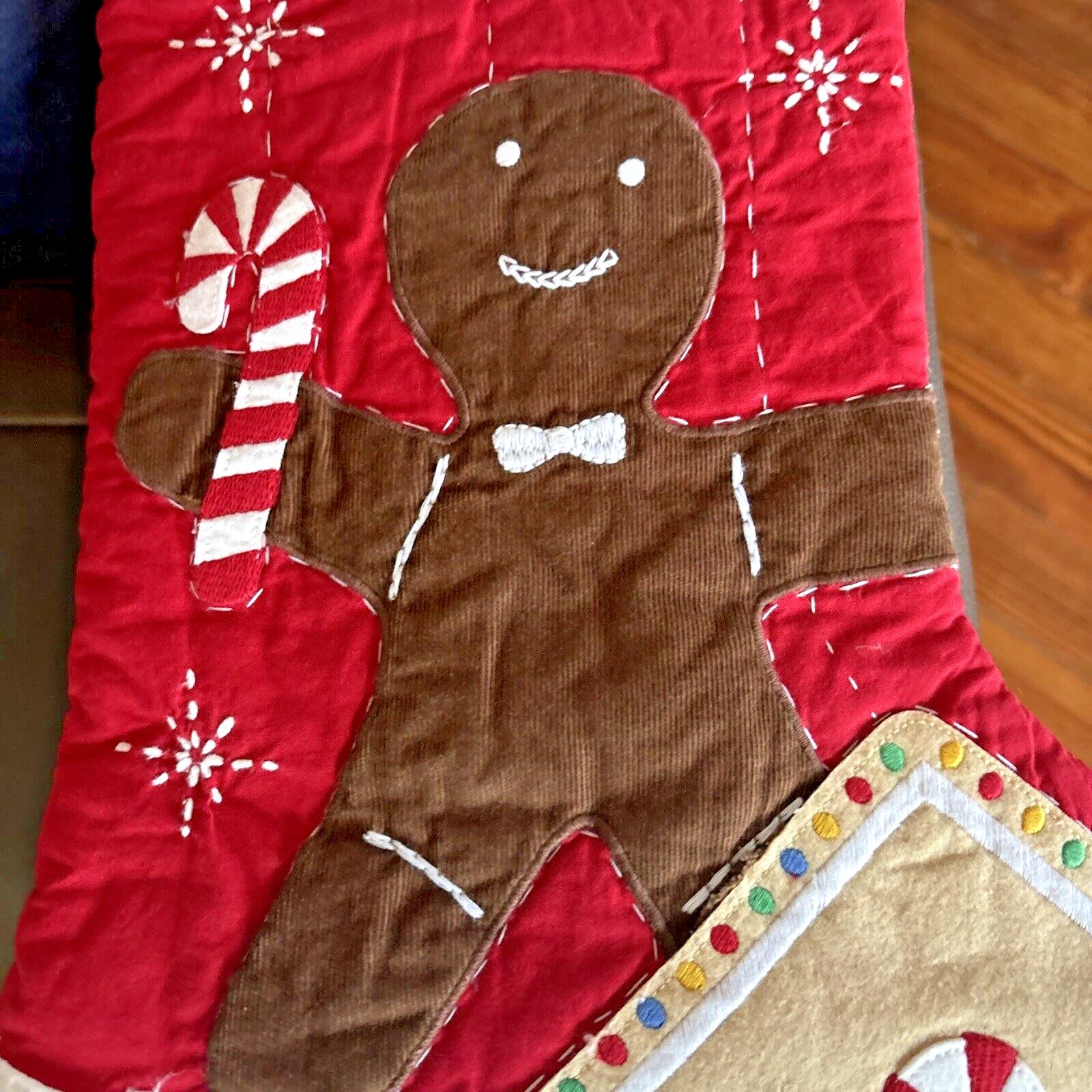 Pottery Barn Holiday Christmas stocking Gingerbread Candy Cane gift Plaid kid