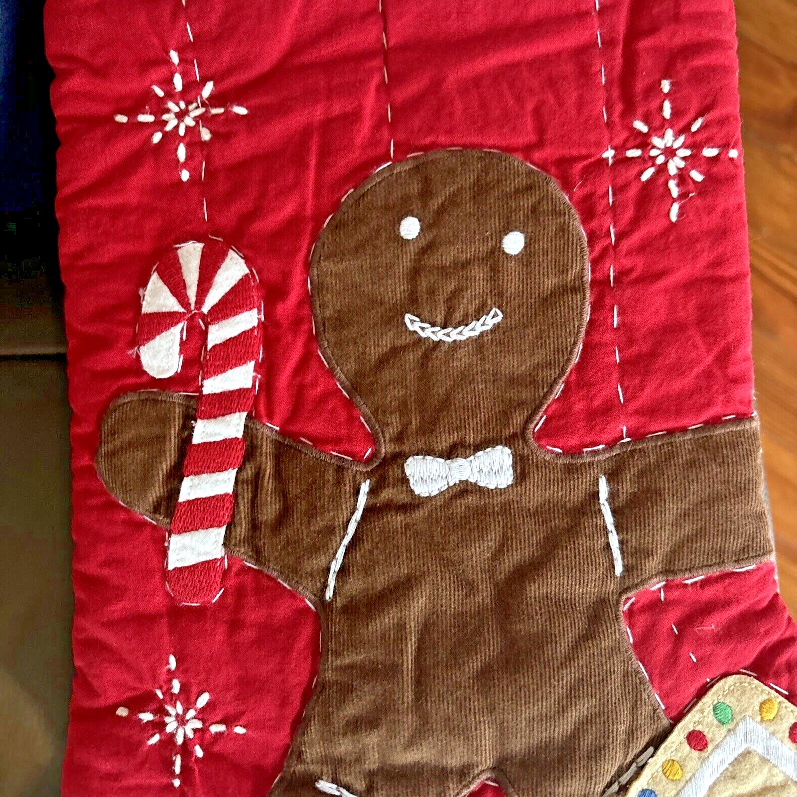 Pottery Barn Holiday Christmas stocking Gingerbread Candy Cane gift Plaid kid