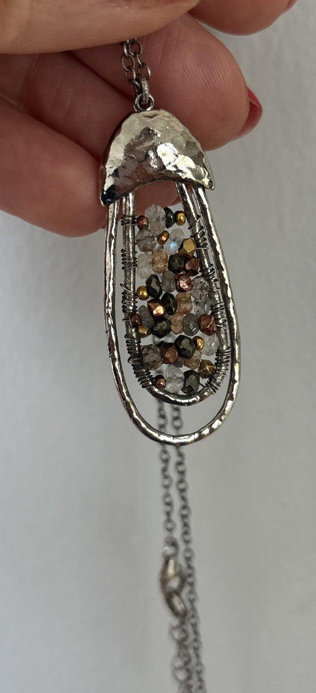 Garnet hill Necklace Jewelry Sterling Birthday GIFT gem silver holiday mom  $300