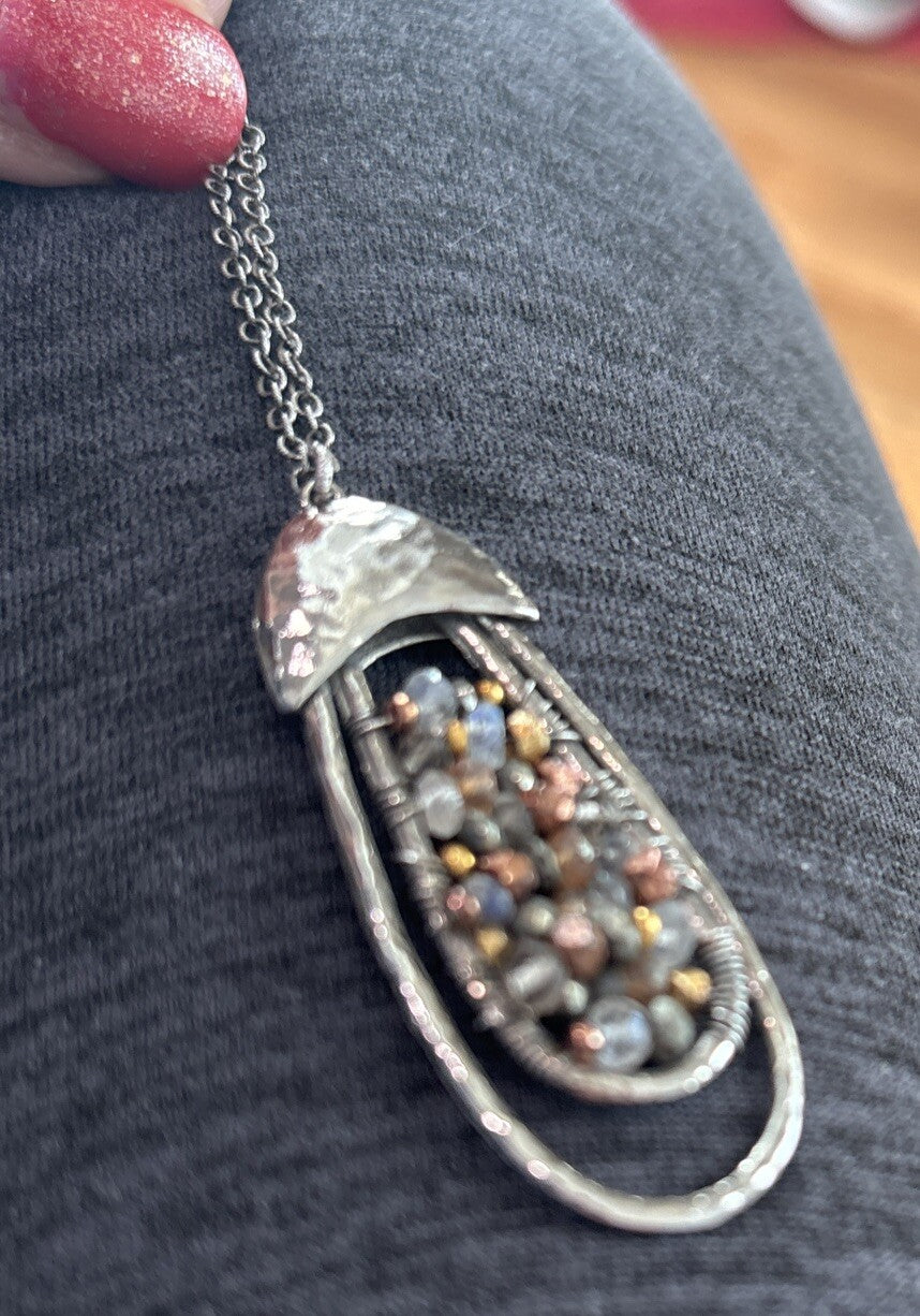 Garnet hill Necklace Jewelry Sterling Birthday GIFT gem silver holiday mom  $300