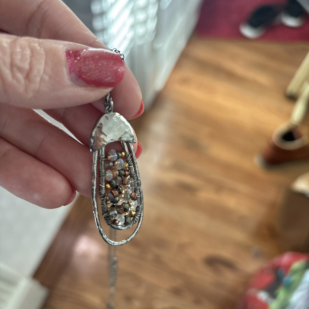 Garnet hill Necklace Jewelry Sterling Birthday GIFT gem silver holiday mom  $300