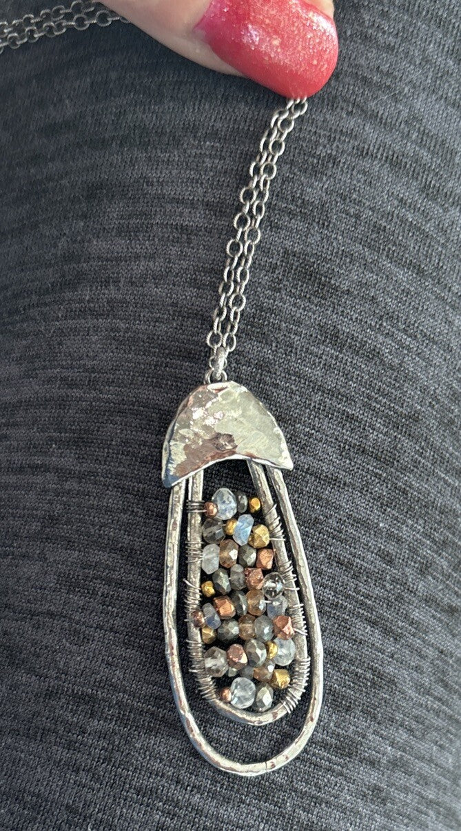 Garnet hill Necklace Jewelry Sterling Birthday GIFT gem silver holiday mom  $300