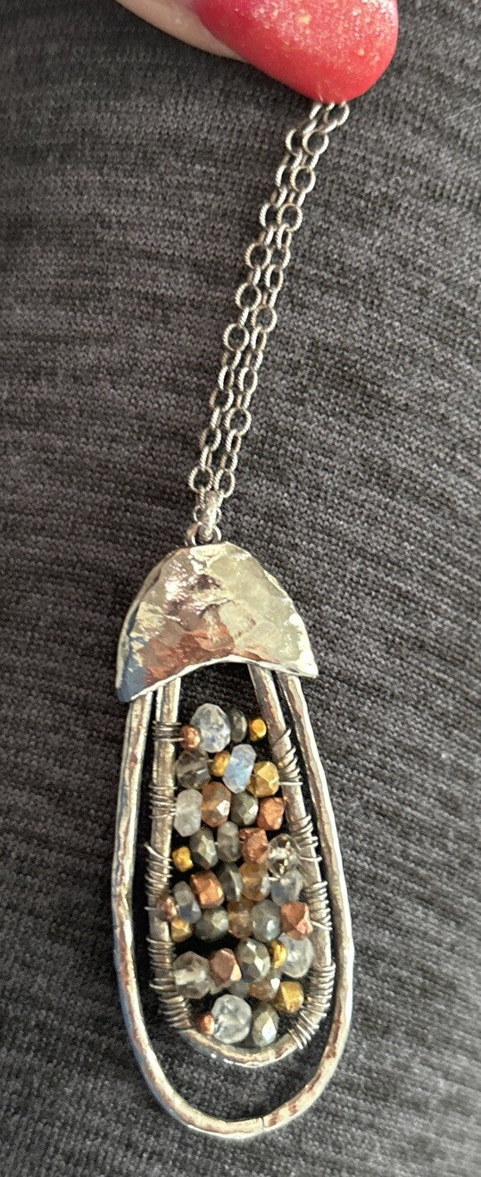 Garnet hill Necklace Jewelry Sterling Birthday GIFT gem silver holiday mom  $300