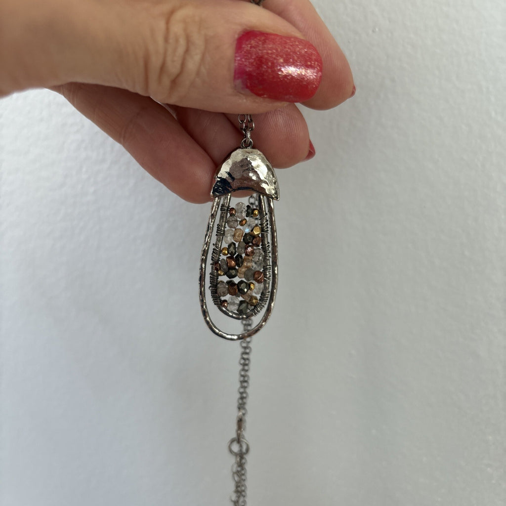 Garnet hill Necklace Jewelry Sterling Birthday GIFT gem silver holiday mom  $300