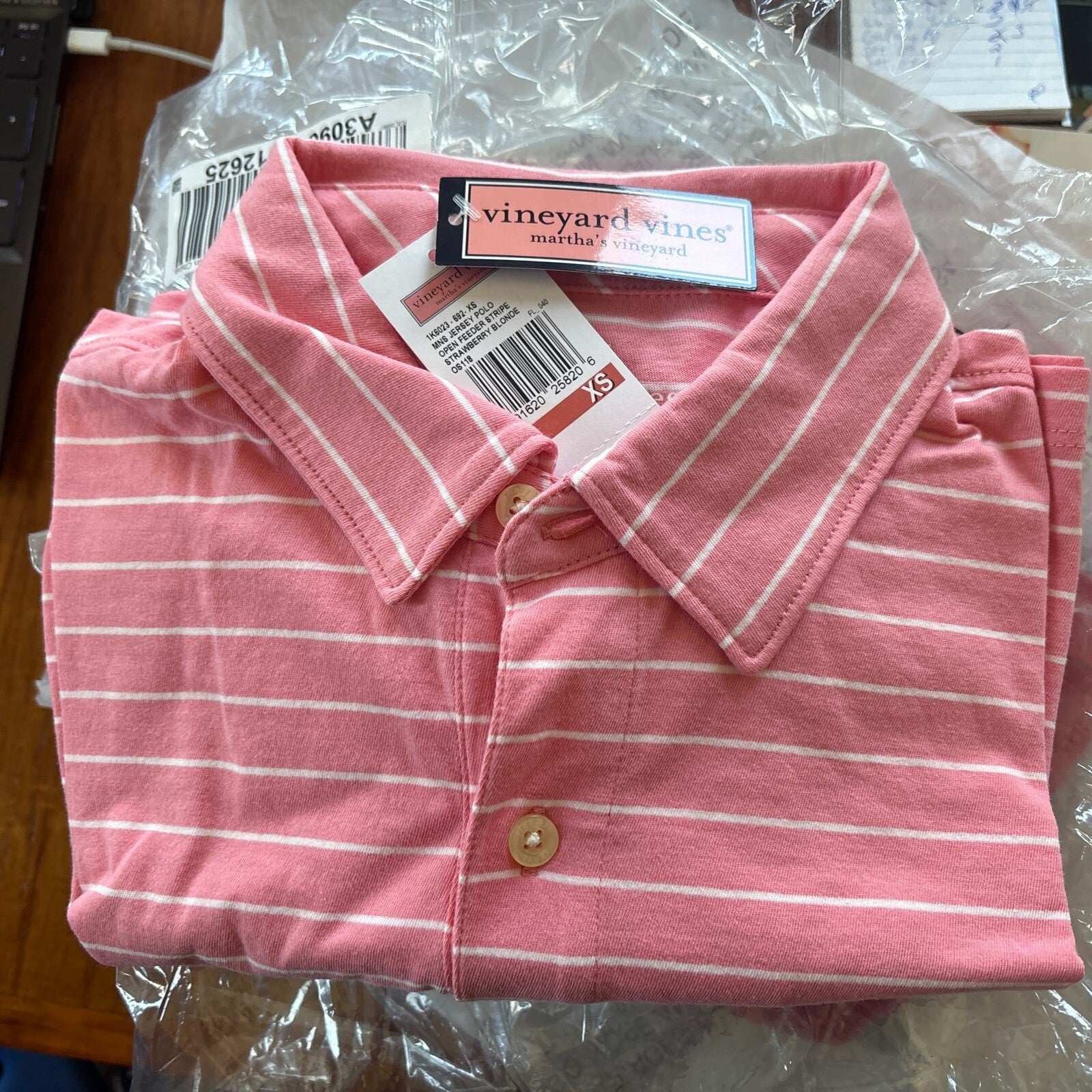 Vineyard Vines holiday polo shirt jersey teen boy  stripe X small Disney $89 ]