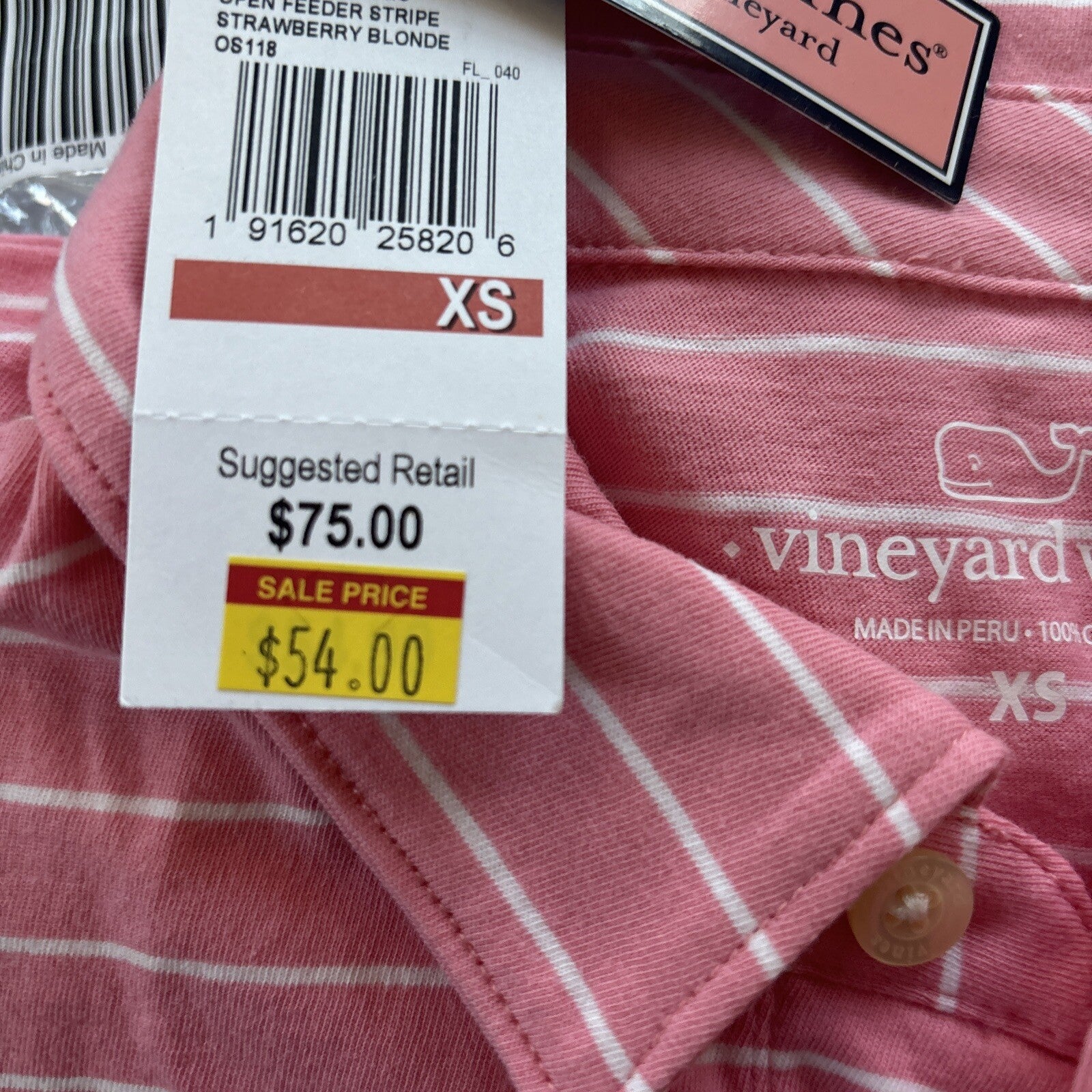 Vineyard Vines holiday polo shirt jersey teen boy  stripe X small Disney $89 ]