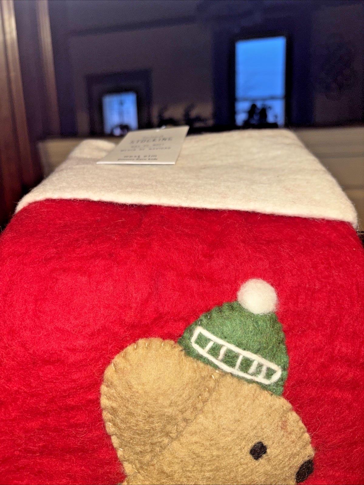 Pottery Barn Holiday Christmas stocking dog gift party pet WEst Elm felt puppy