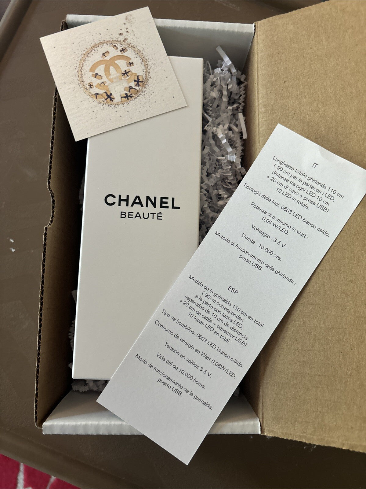 CHANEL Holiday gift Light Strand Perfume decor teen Limited Ed VIP Rare boxed ]